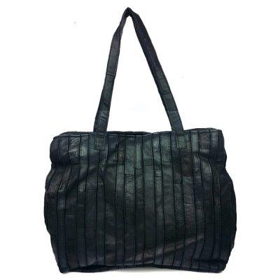 Black Mosaic Leather Handbag
