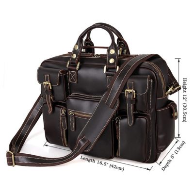 Brucegao casual leather briefcases Size