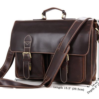 Business Leather Messenger Bag-Size