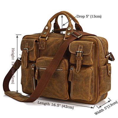 Casual-leather-briefcases-Brown-color-Size