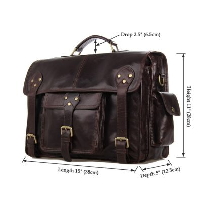 Noble Leather Messenger Bag-Size