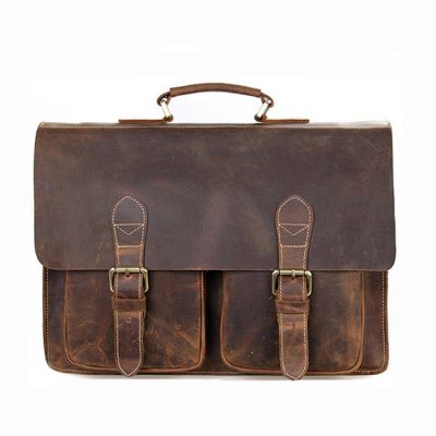 Style Men's Leather Messenger Bag Briefcase Laptop Bag