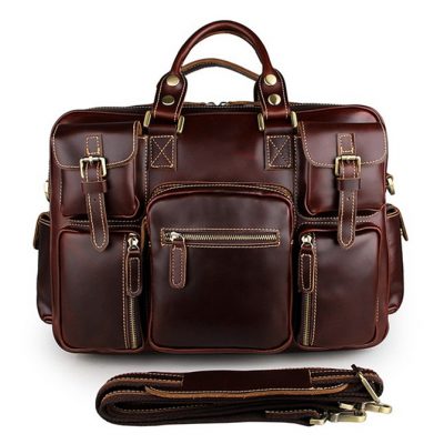 Handmade Casual Leather Briefcase Laptop Bag