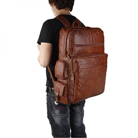 Casual Leather Travel Backpack
