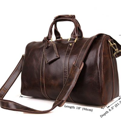 Classic Leather Duffle Bag-Size