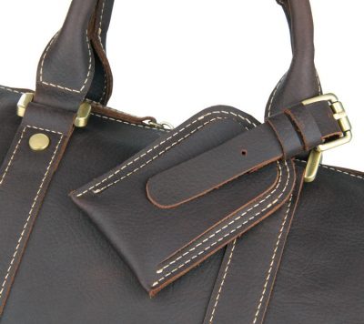 Leather Duffle Bag Weekend Bag-Details