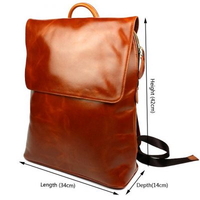 Stylish Leather Backpack-Size