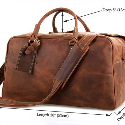 Unisex Leather Duffle Bag Travel Bag-Size