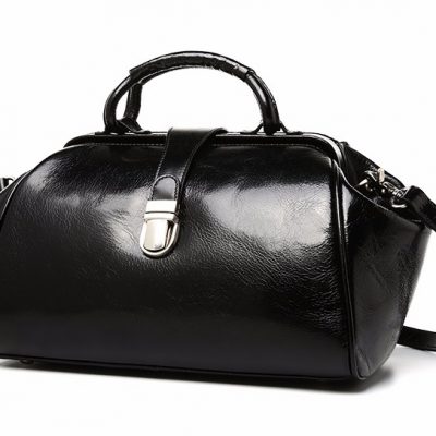 Black Designer Genuine Leather Handbag-Left