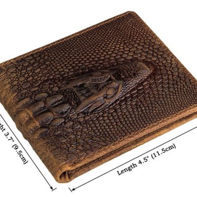 Crocodile Pattern Leather Wallet-Size
