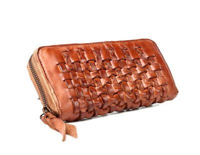Long Vegetable Tanned Leather Purse-Top