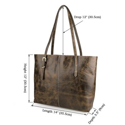 Vintage Leather Tote Bag-Size