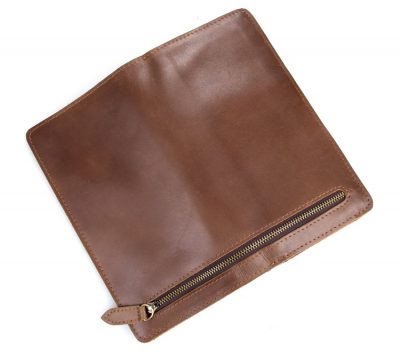 Vintage Style Leather Clutch, Leather Wallet-Front