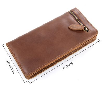 Vintage Style Leather Clutch, Leather Wallet-Size