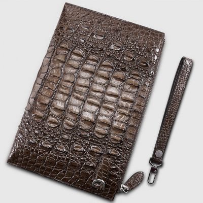 Casual Genuine Crocodile Wallet-Back-Brown