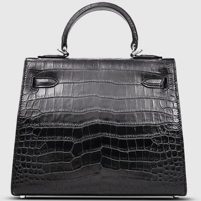 Crocodile City Bag, Crocodile Handbag-Back
