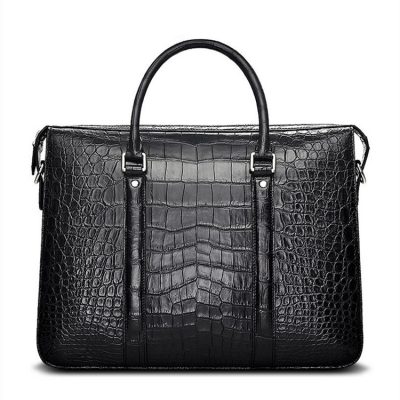 Mens Fashion Crocodile Bag-Black-Front