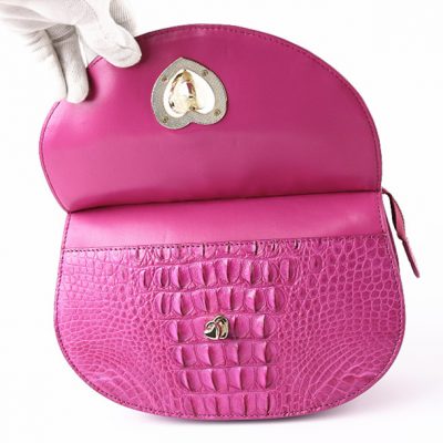 Stylish Crocodile Evening Handbag-Button