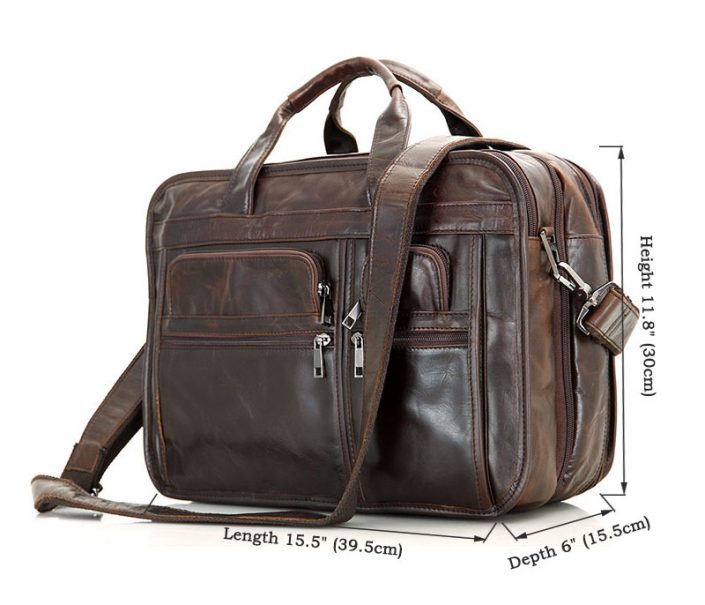 Genuine Vintage Leather Men's Chocolate Briefcase Messenger Laptop Bag