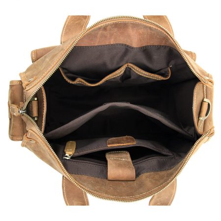 Men's Brown Leather Briefcase Laptop Hand Bag Messenger Tote