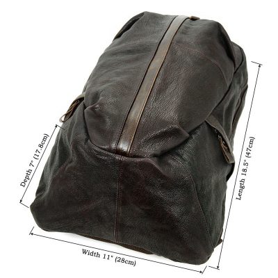 Mens Full Grain Leather Backpack, Leather Rucksack-Size