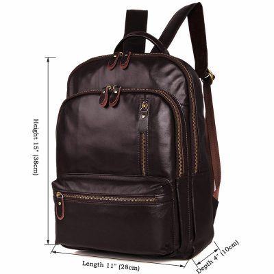 Unisex Leather Backpack, Laptop Backpack-Size